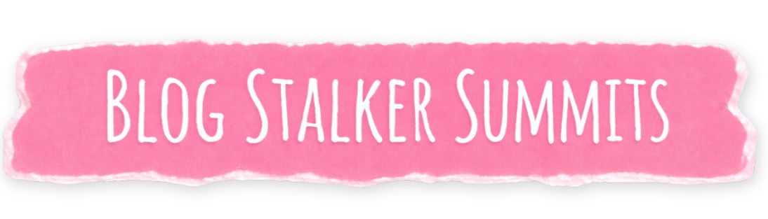 Blog Stalker Summits logo displayed as a horizontal banner with the site name centered inside a painted-style strip.